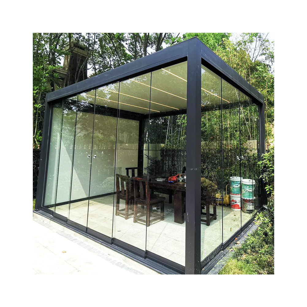 Remote Control Motorized Garden Pergola, Customized Easily Assembled Waterproof Aluminum Gazebo