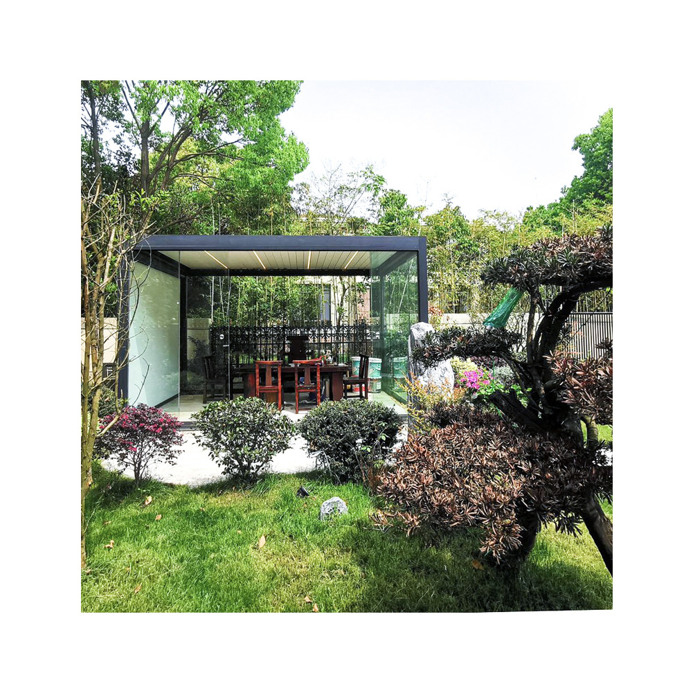 Remote Control Motorized Garden Pergola, Customized Easily Assembled Waterproof Aluminum Gazebo