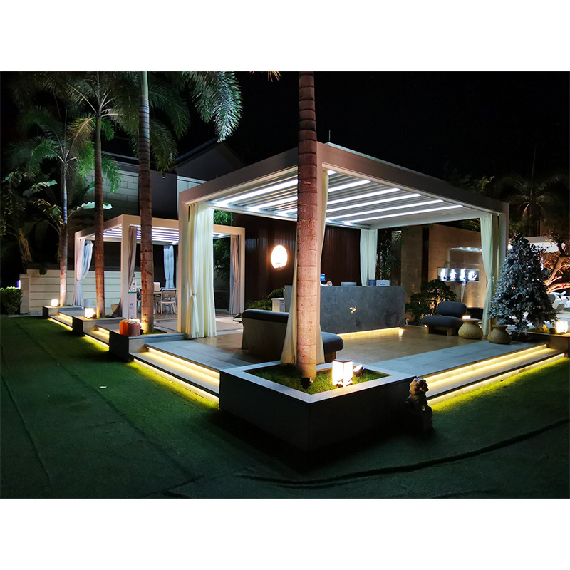 Modern Automatic Patio Gazebo Outdoor Arches Aluminium Pergola Opening Louvred Roof