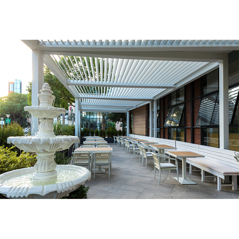 Modern Automatic Patio Gazebo Outdoor Arches Aluminium Pergola Opening Louvred Roof