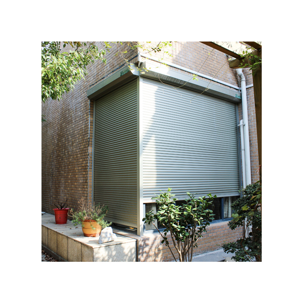 Garraf Large Foam Filled Aluminium Motorised Home Decoration Exterior Security Louvred Window Shutters