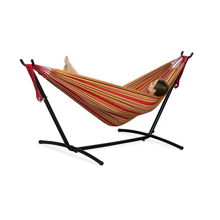 Height Adjustable Hammock Includes Stand and Carry Bag for Outside Free Standing Heavy Duty Hammock with Stand Outdoor Cotton