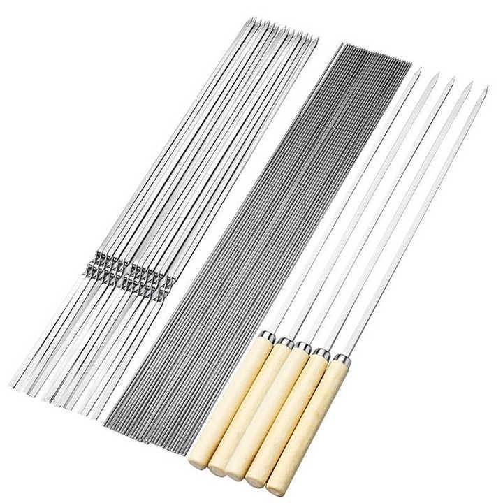 GARIDA Reusable Durable Outdoor 201 Stainless Steel Flat Hanging BBQ Skewer Grill Tool Thickened Barbecue Skewer