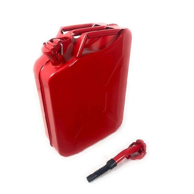 20L America type RED jerry can metal fuel tank oil drum oil can with spout Cold rolled plate jerry can