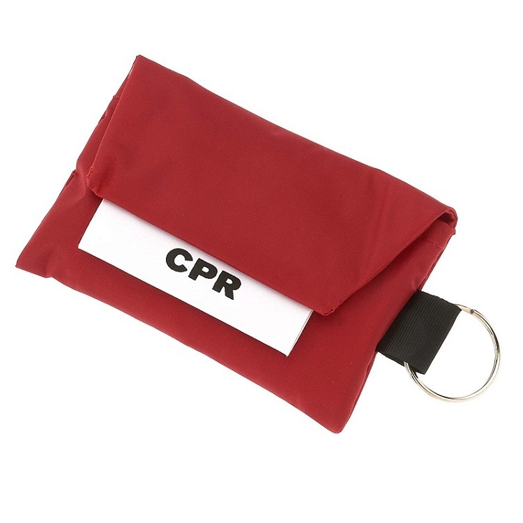 Promotional Key Chain Kit CPR Mask Mouth to Mouth Mask Red  color CPR Face Mask Key Chain Kit