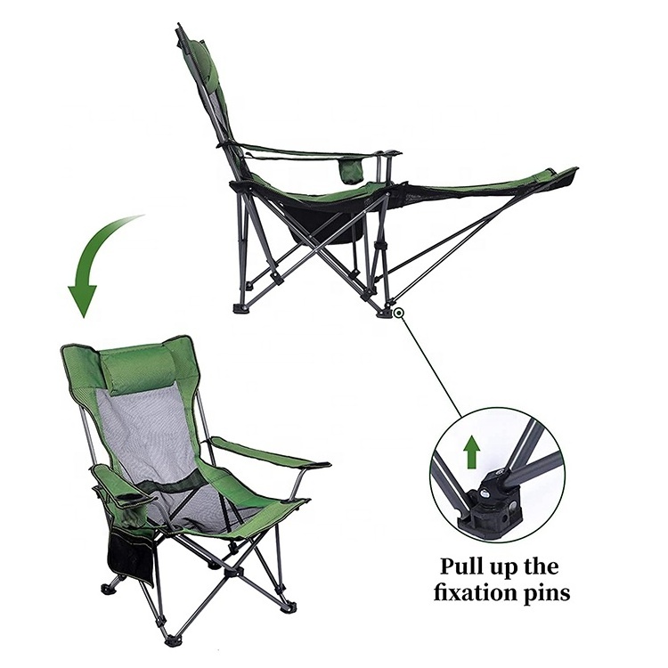 GARIDA Camping Folding Portable Mesh Lounge Chair with Removable Footrest Cup Holder GCFC-S021 Beach Chairs Modern Fishing Chair