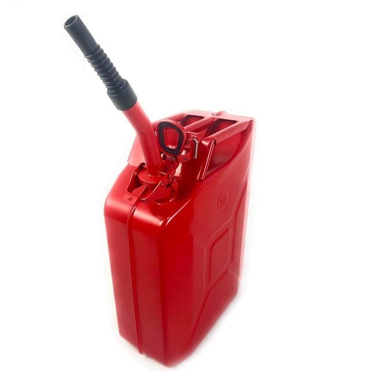 20L America type RED jerry can metal fuel tank oil drum oil can with spout Cold rolled plate jerry can