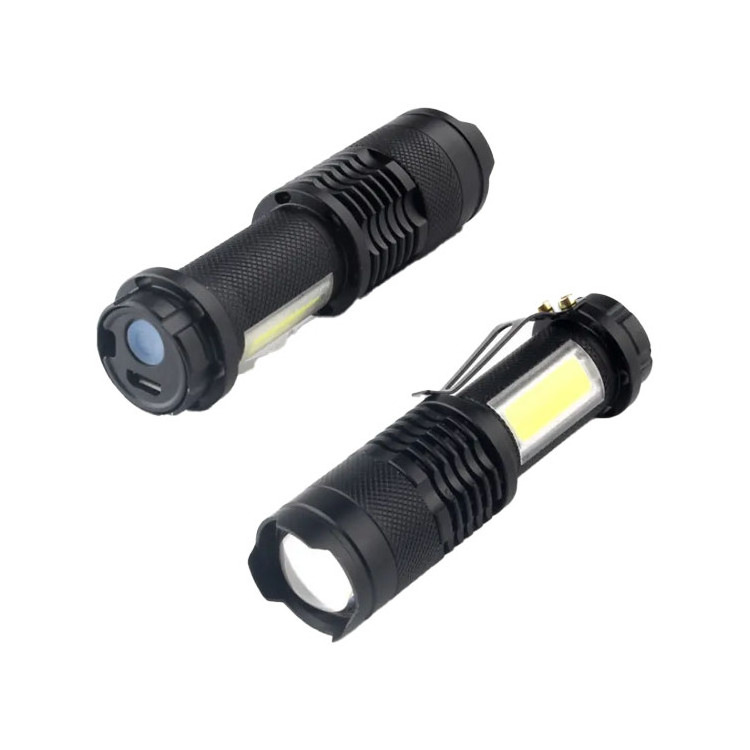 GARIDA XPE COB Battery USB Rechargeable Torch Flashlight New for Outdoor Home GCLF-007 Multifunctional LED Retractable Black 90