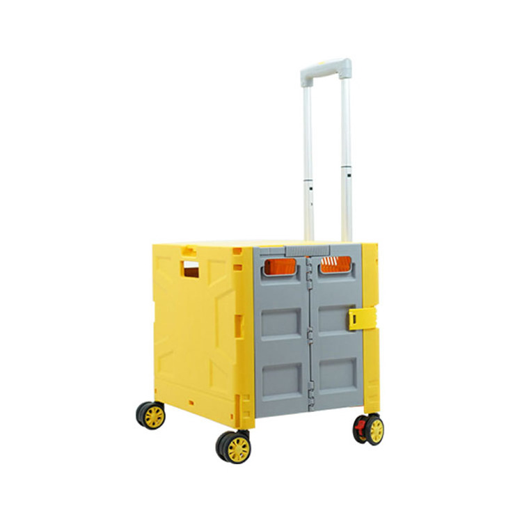 GARIDA Foldable Utility Cart Outdoor Folding Portable Rolling Crate Handcart Shopping Trolley Wheel Box with Lid Wear GCG-020