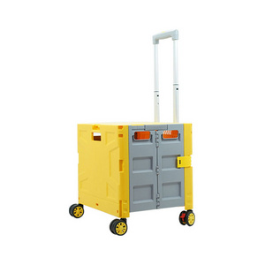 GARIDA Foldable Utility Cart Outdoor Folding Portable Rolling Crate Handcart Shopping Trolley Wheel Box with Lid Wear GCG-020