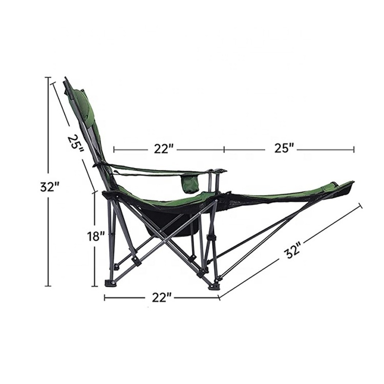 GARIDA Folding Camping Portable Lounge Chair with Canopy Footrest and Storage Bag for Adults GCFC-S021 Outdoor Furniture Modern