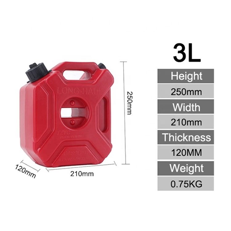 GARIDA for SUV Truck Logistics HDPE Plastic Camping Travel Red 3 Gallon Jerry Can Oil Gasoline Fuel Tank 11.4L Bucket Accepted