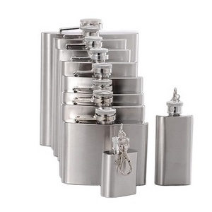 Custom Logo Portable Stainless Steel Hip Flask Different Capacity for Male Alcohol Whisky Wine Pocket-Sized Pot Bottle