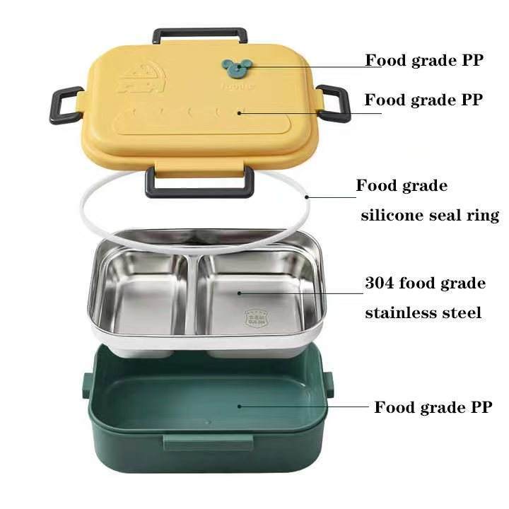 Insulated Thermal Bento Box for Kids 750ml Capacity Stainless Steel and Plastic Lunch Box Set for School Use