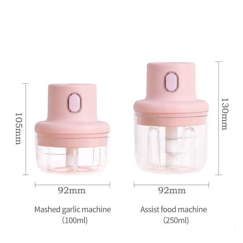 Hot Sale 100ml/250ml Pink Electric USB Mini Meat Grinder Food Chopper for Fruit Vegetable Nuts Garlic Manufactured Utensils