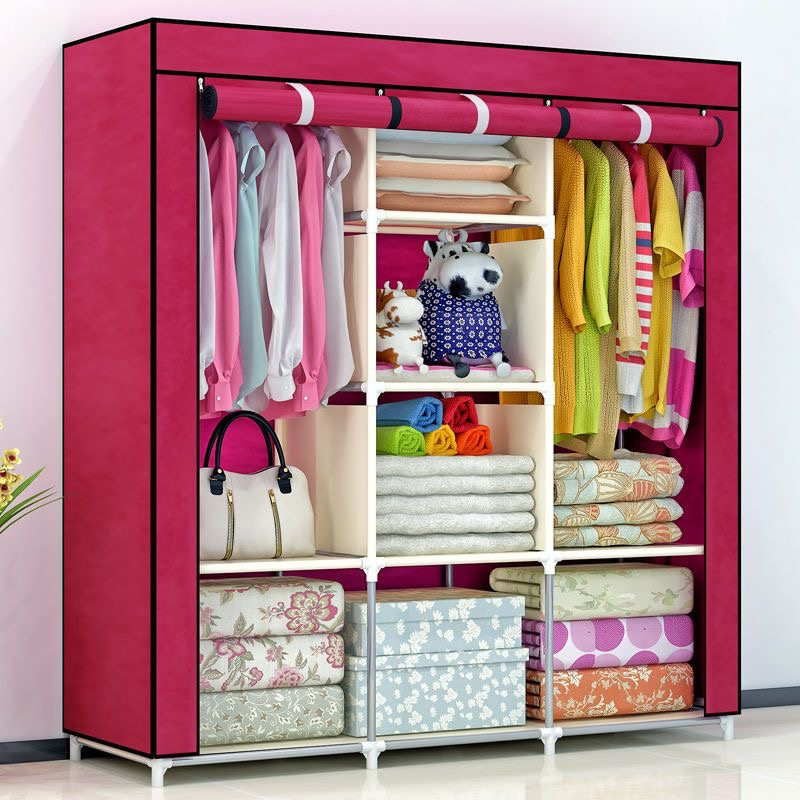 Factory Price Metal Folding Modular Portable Closet Various Use Waterproof Wardrobe Promotional Storage Holders & Racks