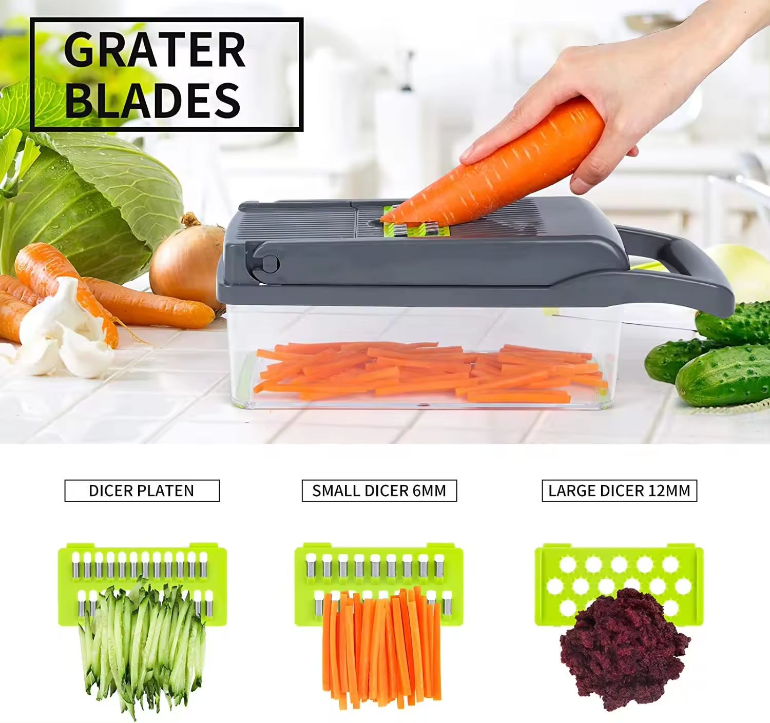 22-in-1 Multifunctional Manual Vegetable Chopper Cutter Slicer Onion Dicer and Fruit & Vegetable Kitchen Tools