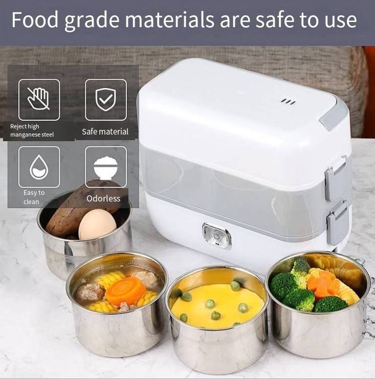 2L 304 Stainless Steel Electric Lunch Box Multi-Functional Thermal Thermos Office Cooking Freshness Smart Storage Organization