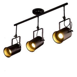 Shop Decoration Industrial Iron Ceiling Lamp Retro Loft Track Lighting