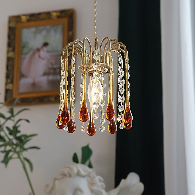 Luxury Crystal Chandeliers Modern Glass Hanging Tear Drop Chandelier Pendant Lights