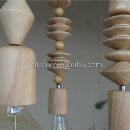 Modern Interior Lighting Beads Wooden Pendant Light