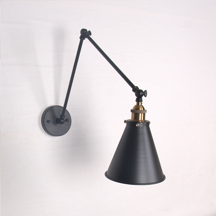 Industrial Wall Lamp Iron Swing Arm Vintage Sconce Lighting