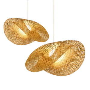 Natural Rattan Ceiling Light Modern Bamboo Pendant Light Wicker Lamps