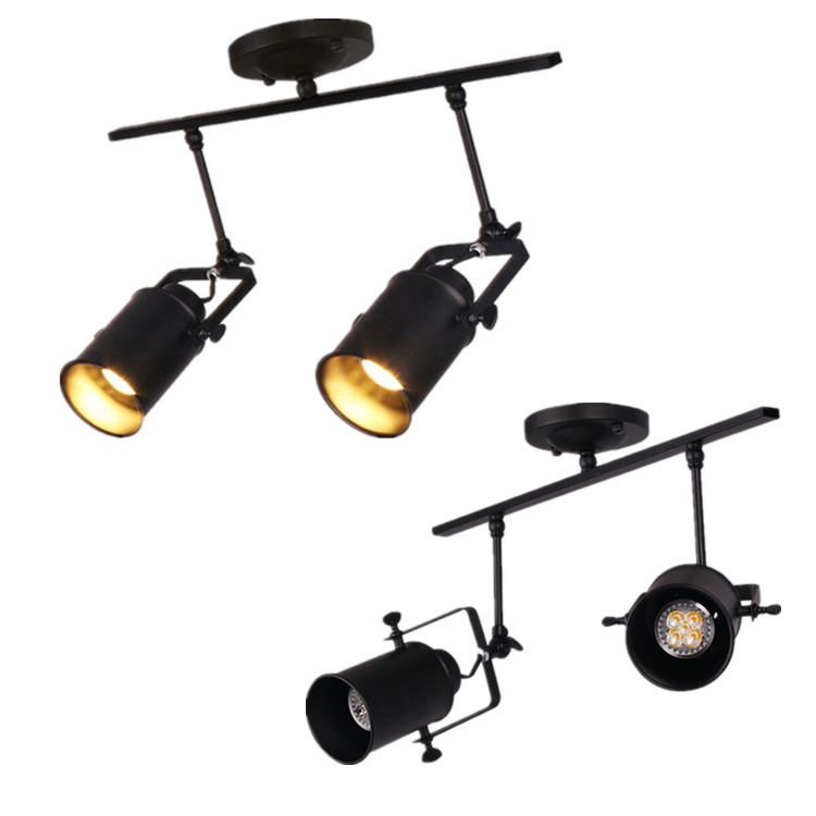 Shop Decoration Industrial Iron Ceiling Lamp Retro Loft Track Lighting