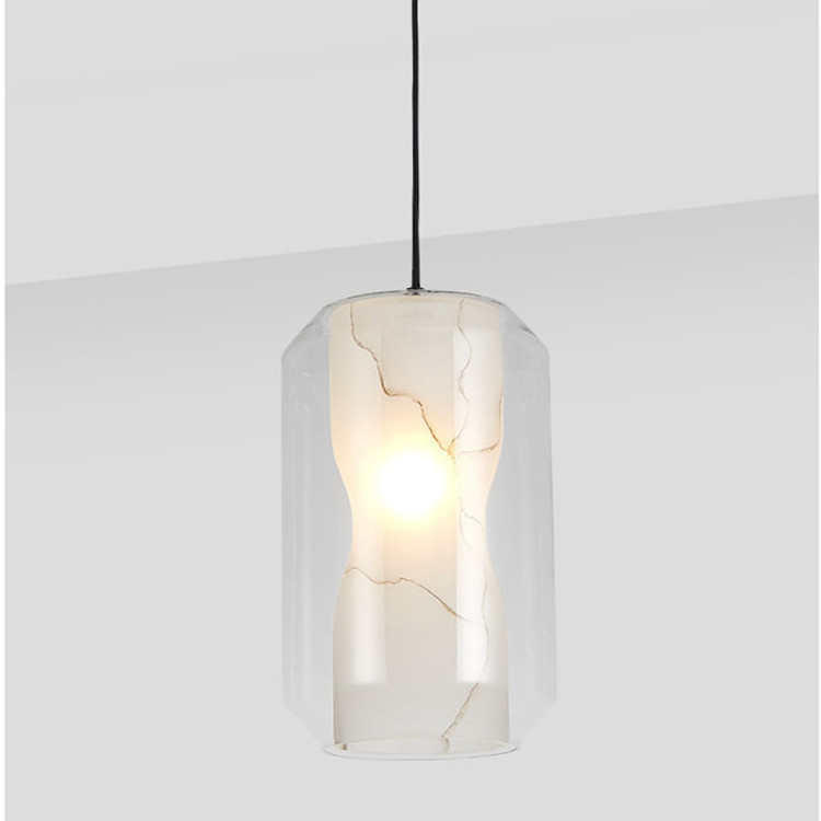 Indoor Chandelier Lamps Scagliola Glass Modern Pendant Light Fixture