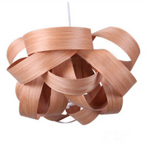 Indoor Lights Southeast Asia Wood Veneer Pendant Lamp For Restaurant