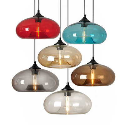 Loft Nordic Colorful Hanging Lamp Modern Hand Blown Glass Pendant Light