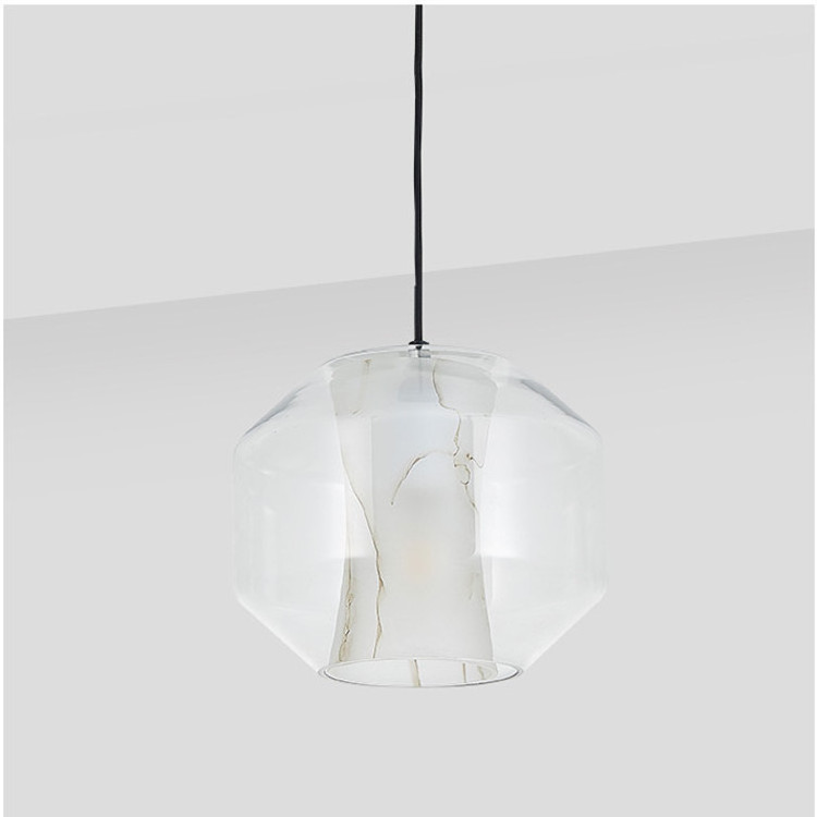 Indoor Chandelier Lamps Scagliola Glass Modern Pendant Light Fixture