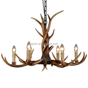 Antique Brown Resin Deer Antler Chandelier