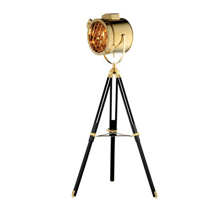 Industrial Search Stand Light Stainless Steel Antique Tripod Floor Lamp