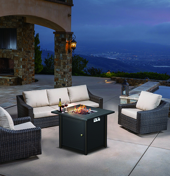 GARTENKREFT Outdoor Smokeless Stainless Smokeless Table Top Fire Pit