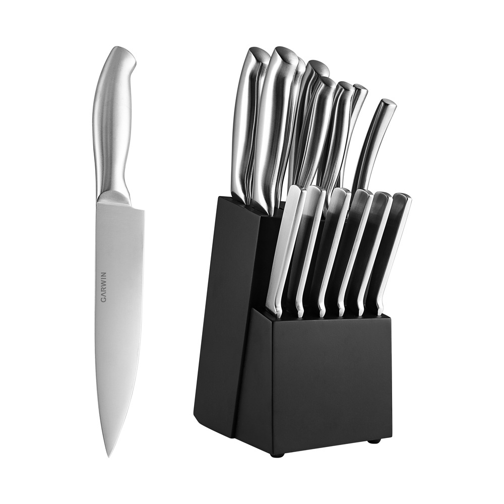 Garwin 13pcs High Quality Stainless Steel Cutlery New Kitchen Knife Set with Hollow Handle Including Chef & Steak Knife Cutting