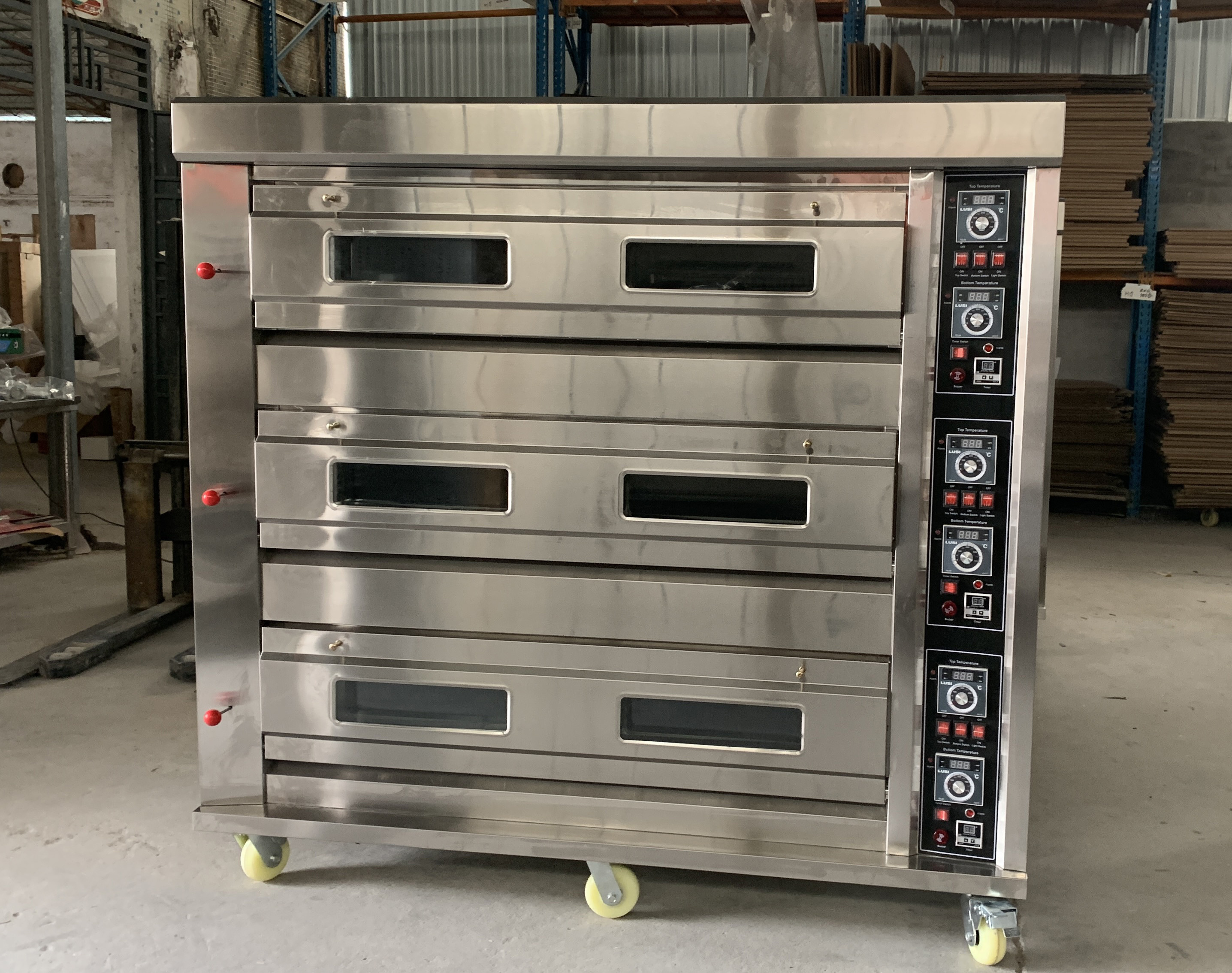 GRT-90Q 3 DECK 9 TRAY commercial kitchen gas oven bakery machine equipment baking oven bread cake deck oven