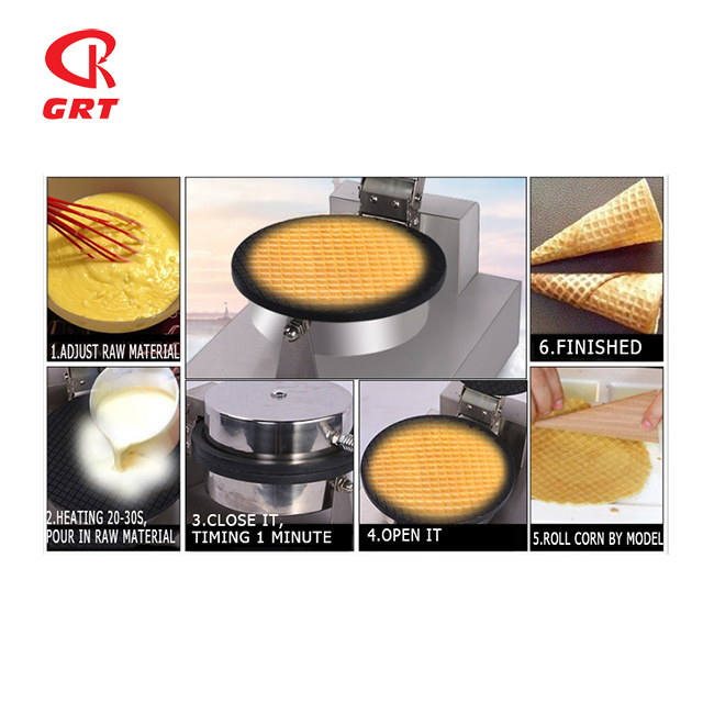 GRT-C2 Double Head Commercial Waffle Cone Machine Egg Roll Maker