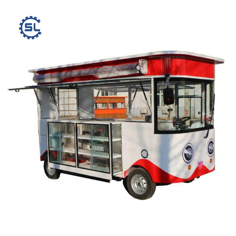 Multi-functional snack car electric four wheel stall steamed stuffed bun fast food cold drink milk tea mobile cart