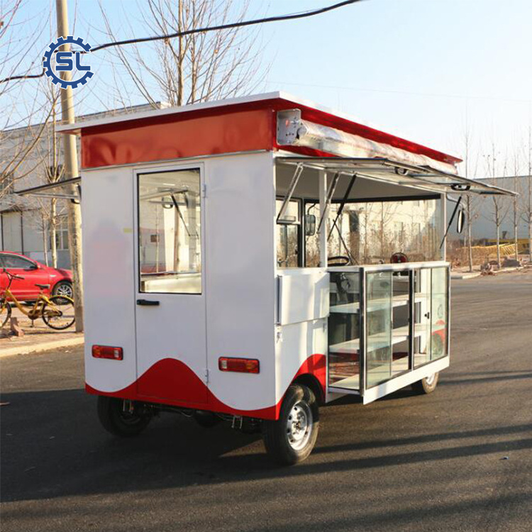 Multi-functional snack car electric four wheel stall steamed stuffed bun fast food cold drink milk tea mobile cart