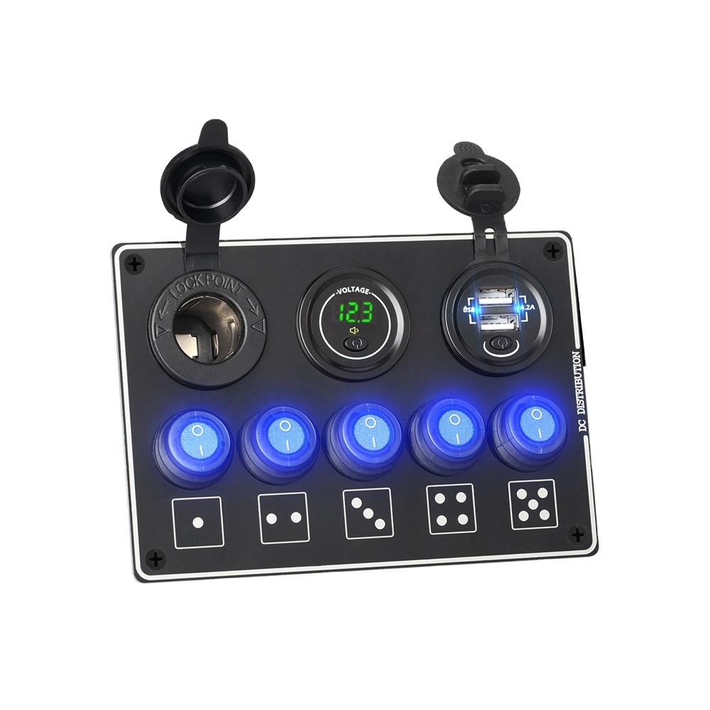 gang light touch switch led panel LED ship car marine off road light switch panel waterproof dc 12v