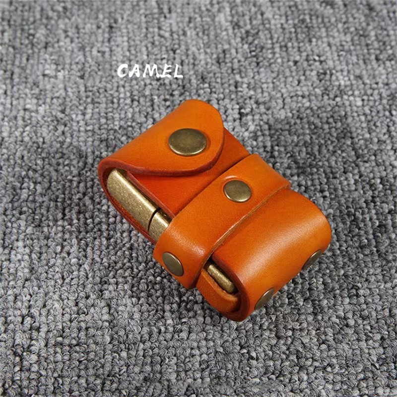 Luxury Cross Mini Belt Bag Men waist bag Genuine Leather blank Lighter Case Leather Lighter Case