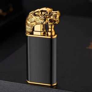 Hot Sell Blue Flame tiger Double Fire Lighter Smoking Cigarette windproof gas tiger Lighter