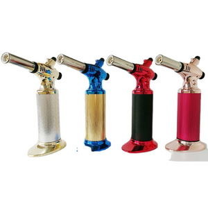 Refillable customizable Outdoor windproof eagle blue flame metal butane torch lighter gun airbrush lighter plastic Torch lighter