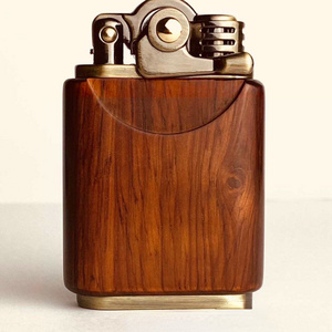 Vintage Wooden Refillable Kerosene Cigarette Lighter Men New Sandalwood Rocker Lighter Kerosene Creative Kerosene Lighter