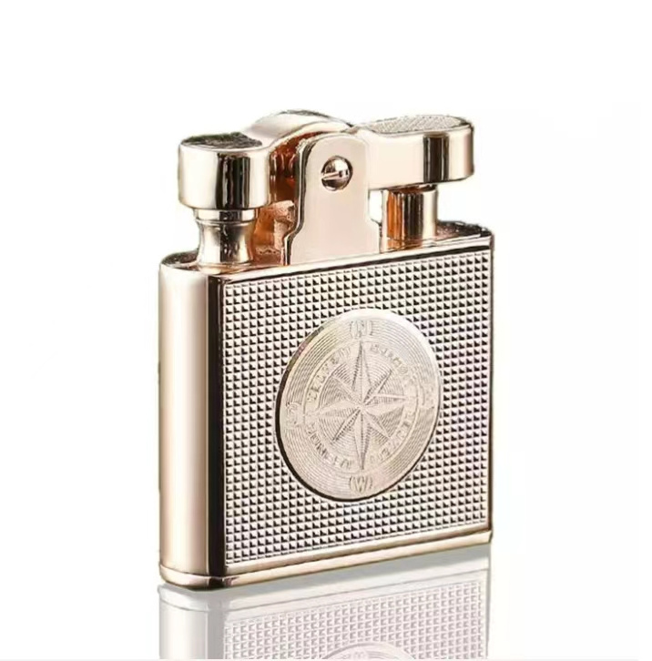 Luxury Waterproof Windproof Kerosene Lighter Retro Copper Cigarette Cigar Lighter Mens Smoking Tool Men Gift Gadgets