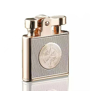 Luxury Waterproof Windproof Kerosene Lighter Retro Copper Cigarette Cigar Lighter Mens Smoking Tool Men Gift Gadgets