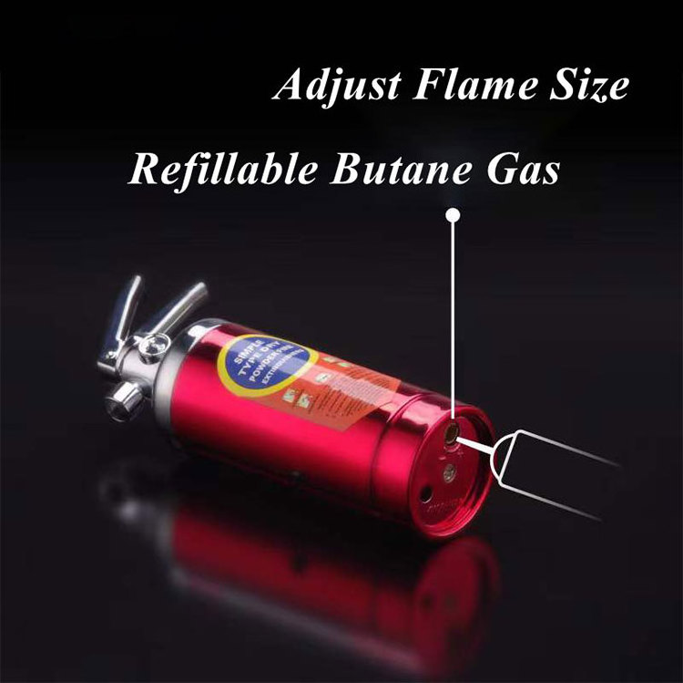 Creative open flame flashlight fire extinguisher lighter inflation novelty personalized shape lighter cigarette