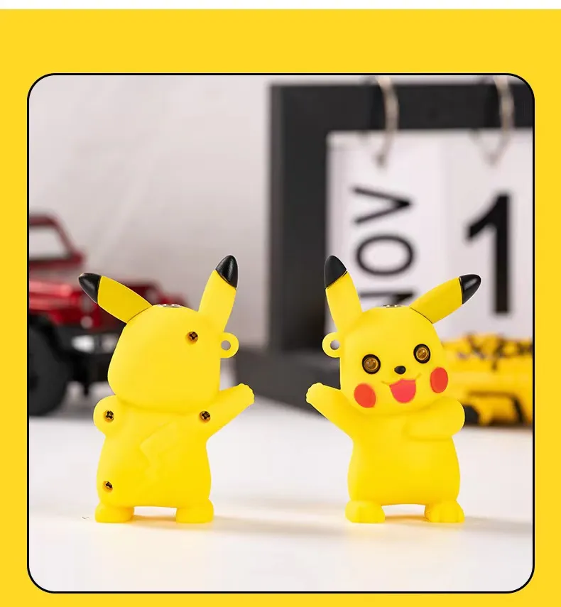 2023  Cartoon Doll jet flame Butane Gas Lighter Yellow Cigarette Lighter 3D Pikachu Lighter