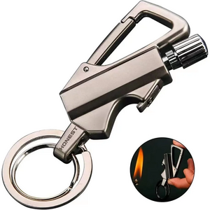 New Multi-function Oil Lighter Bottle Opener Metal Matchstick Match Keychain outdoor waterproof kerosene lighter